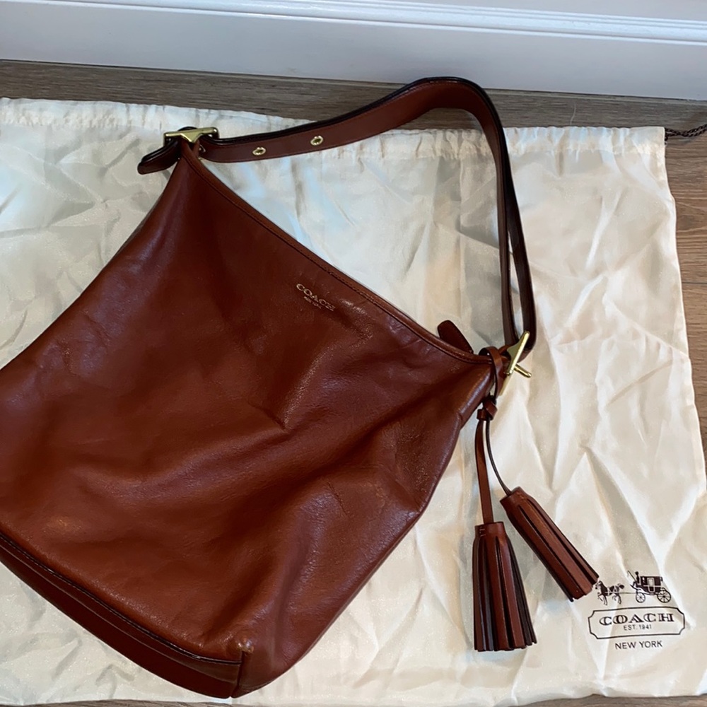 Brown leather Coach bag!